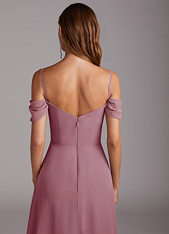 Azazie Marley Bridesmaid Dresses Vintage Mauve A-Line Off the Shoulder Chiffon Convertible Dress image9