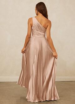 Christian Siriano Bridal for Azazie 1008 Bridesmaid Dresses English Rose A-Line One Shoulder Stretch Satin Dress image7
