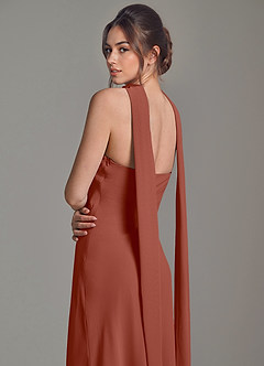 Azazie Ilana 신부 들러리 드레스 A라인 스트랩리스 쉬폰 바닥 길이 드레스 image6