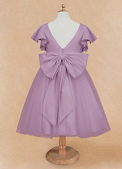 Azazie Kaeya Flower Girl Dresses Wisteria A-Line Bow Tulle Dress image6