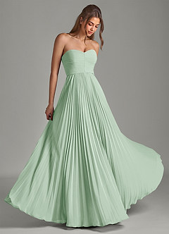 Azazie Chiana Bridesmaid Dresses Agave A-Line Strapless Chiffon Dress image1
