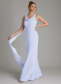 Azazie Jaya Bridesmaid Dresses Lavender Sheath Pleated Chiffon Dress image1