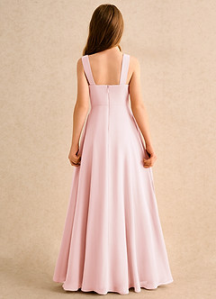 Azazie Makani Junior Formal Flower Girl Dresses Blushing Pink A-Line Sweetheart Neckline Chiffon Dress image2