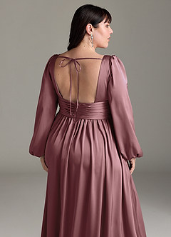 Azazie Norah Brautjungfernkleider A-Linie Stretch-Satin Kleid Vintage Mauve image13