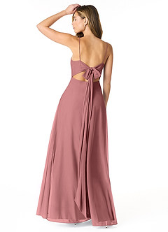 Azazie Rae Bridesmaid Dresses Desert Rose A-Line Bow Mesh Dress image2