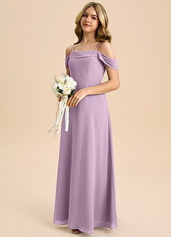 Azazie Anselie Junior Wisteria A-Line Off the Shoulder Chiffon Dress image6