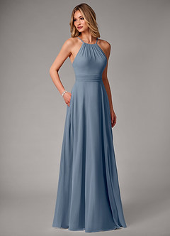 Azazie Amalia Bridesmaid Dresses Twilight A-Line Pleated Chiffon Dress image5