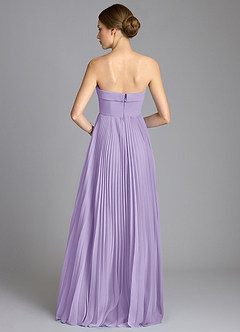 Azazie Mariana Vestidos de damas de honor Vestido de Lila de Gasa de Corte en A con Sin tirantes image5