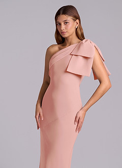 Azazie Yuanna Bridesmaid Dresses Rosette Mermaid One Shoulder Chiffon Dress image7