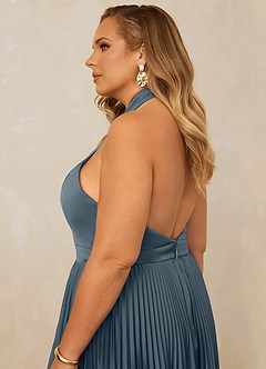 Christian Siriano Bridal for Azazie 1007 Bridesmaid Dresses Twilight A-Line Pleated Stretch Satin Dress image9