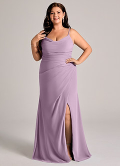 Azazie Deandra Bridesmaid Dresses Wisteria Mermaid Pleated Chiffon Dress image7