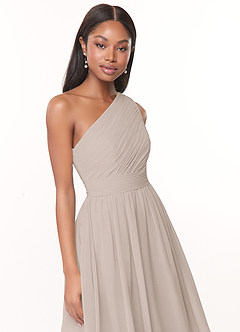 Azazie Katrina Bridesmaid Dresses A-Line One Shoulder Chiffon Knee-Length Dress image5