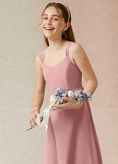 Azazie Denice Junior Dusty Rose A-Line Chiffon Dress image6
