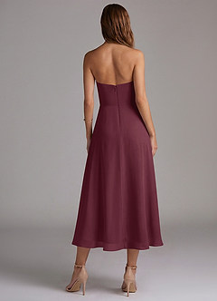 Azazie Wren Bridesmaid Dresses Cabernet A-Line Strapless Chiffon Dress image2