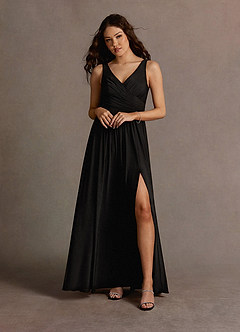 Tina Black Pleated Maxi Dress image2