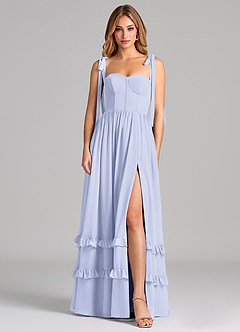 Azazie Anastacia Brautjungfernkleider A-Linie Herzausschnitt Chiffon Kleid Lavendel image1