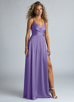 Azazie Davis Bridesmaid Dresses Tahiti A-Line Pleated Stretch Satin Dress image5