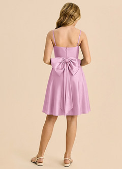 Azazie Bear Junior Candy Pink A-Line Sweetheart Neckline Stretch Satin Dress image2