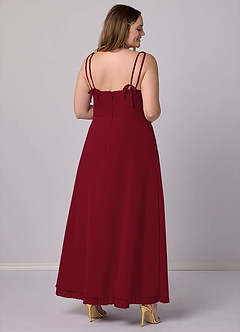 Barbie ♥ Azazie Bridesmaid Dresses Burgundy A-Line Pleated Chiffon Dress image11