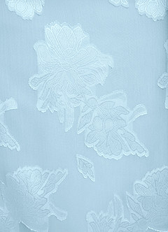 Azazie Apryl Bridesmaid Dresses Sky Blue A-Line One Shoulder Floral Jacquard Burnout Dress image4