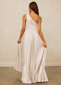 Christian Siriano Bridal for Azazie 1008 Bridesmaid Dresses White Alabaster A-Line One Shoulder Stretch Satin Dress image14
