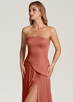 Azazie Tierney Brudtärnklänningar Klänning av A-Linje i Chiffong Axelbandslös Lera Konvertibel image2