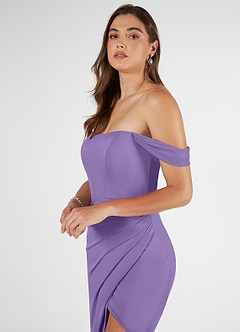 Azazie Kit Bridesmaid Dresses Tahiti Mermaid Off the Shoulder Mesh Dress image5
