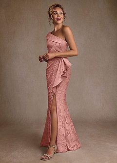 Azazie Hampton Mother of the Bride Dresses Rosette Mermaid One Shoulder Floral Burnout Dress image2