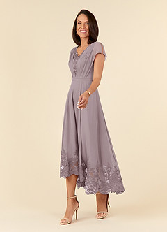 Azazie Palana Mother of the Bride Dresses Dusk A-Line Lace Chiffon Dress image2