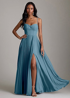 Azazie Akiko Vestidos de madrinha de casamento Vestido Bermudas de Chiffon de Linha A com Decote Coração image3