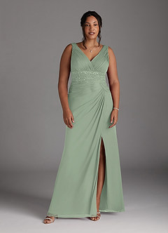 Azazie Winona Mother of the Bride Dresses Dusty Sage Mermaid Sequins Mesh Dress image7