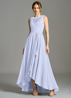 Azazie Wonderland Bridesmaid Dresses Lavender A-Line Pleated Chiffon Dress image1