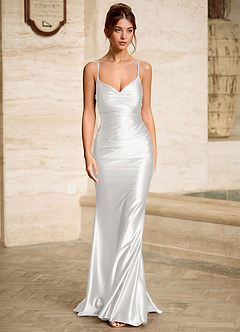 Scarlett White Backless Lace-up Mermaid Prom Dress image4