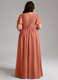 Azazie Verna Maternity Bridesmaid Dresses A-Line V-Neck Ruched Chiffon Floor-Length Dress image12