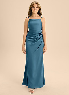 Azazie Renna Junior Robe Trapèze en Satin extensible Plissée Bermude image6
