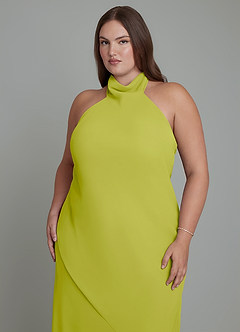 Azazie Velli Bridesmaid Dresses Lemongrass Mermaid High Neck Chiffon Dress image9