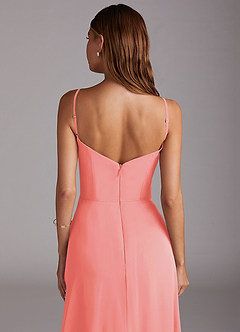 Azazie Marley Jurken voor bruidsmeisjes Converteerbaar Jurk van Chiffon met A-Lijn Off the Shoulder Koraal image10