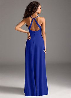 Azazie Davis Bridesmaid Dresses Royal Blue A-Line Pleated Stretch Crepe Dress image6