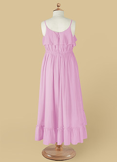 Azazie Karmen Flower Girl Dresses Candy Pink A-Line Ruched Chiffon Dress image10