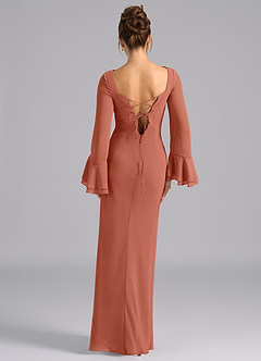 Azazie Leone Final Sale Clay Mermaid Corset Chiffon Dress image6