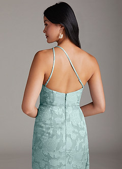 Azazie Mika Jurken voor bruidsmeisjes Jurk van Bloemen Burn-out met Kolom One-Shoulder De Nevel image6