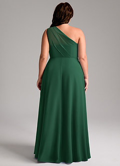 Azazie Phaedra Brautjungfernkleider A-Linie One-Shoulder Chiffon Kleid Dunkelgrün image10
