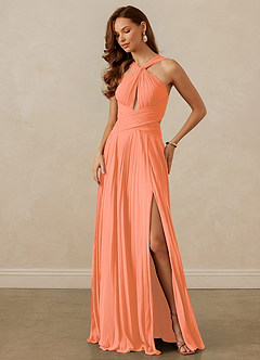 Christian Siriano Bridal for Azazie 1009 Bridesmaid Dresses Sunset A-Line Pleated Chiffon Dress image8