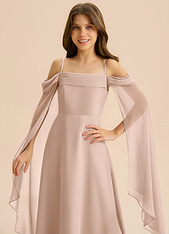 Azazie Moana Junior English Rose A-Line Pleated Chiffon Dress image7