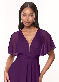 Azazie Tinsley Robes de demoiselle d'honneur Robe Trapèze en Maille Plissée Grain De Raisin image5