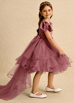 Azazie Cocoa Abiti da Ragazza di Fiori Abito Principessa in Tulle Plissettato Ametista image1