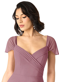 Azazie Tancie Bridesmaid Dresses Vintage Mauve A-Line Off the Shoulder Chiffon Convertible Dress image4
