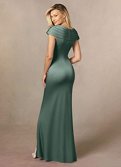 Azazie Anderson Kleider für die Brautmutter A-Linie Plissee Stretch-Satin Kleid Seemoos image5