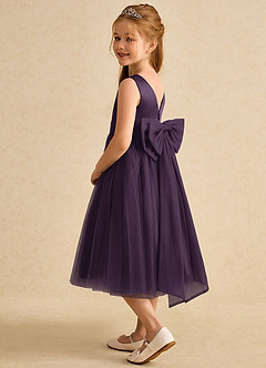 Azazie Winnie Robe Demoiselle D'honneur Fillette Robe Princesse en Tulle Arc Prune image5