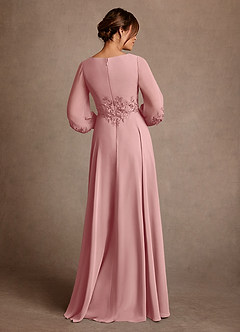 Azazie Yorba Mother of the Bride Dresses Dusty Rose A-Line Lace Chiffon Dress image3